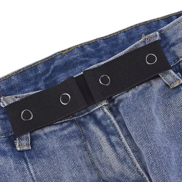 Osynligt jeansbälte Spännefritt elastiskt dambälte Spänneförlängning Elastisk expansionsjustering Spänne Elastiskt herrbälte för lata 3PCS