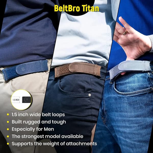 Mode Bekväm Snygg Bälte Herr Loop Spännefritt Bälte Ultralätt Inget Spänne Elastiska Bälten Unisex Spännefria Midjebälten 2PCS Blue M