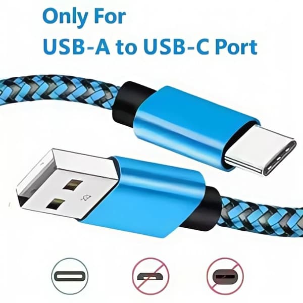 USB Typ C-kabel 2.4A Snabbladdning & Datasynkronisering, Nylonflätad 1M/2M/3M för Samsung Huawei Android-telefoner 3PCS 3m