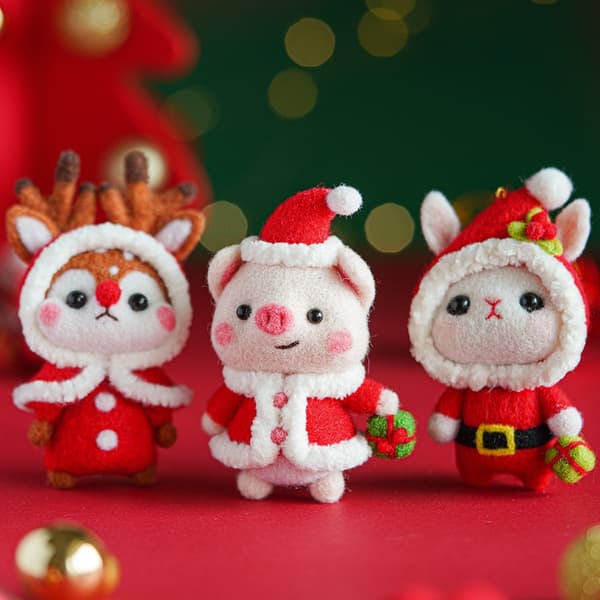 Nålefiltesett til jul - Shiba Inu