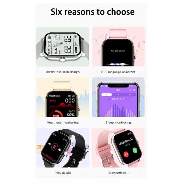 Smartwatch med Bluetooth-opkald, aktivitetstracker, pulsmåler, sportsur og blodtryksmåler