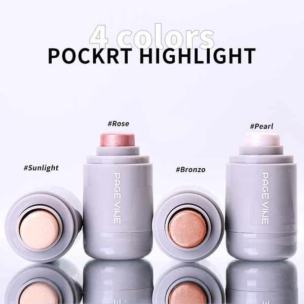 PAGE VINE Pocket Highlighter Stick, naturlig lysende og glitrende øyenskyggestift 3