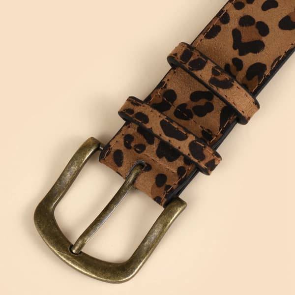 Boho-stil PU Leopardmönstrat Bälte Damklänning Slim Fit Damklänning Anpassat Bälte MULTI 105CM
