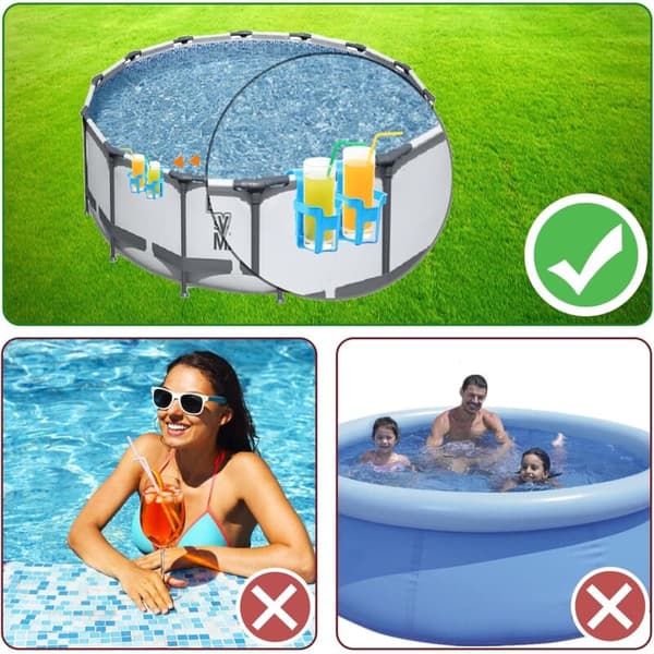 Pool kopholder, tilbehør til fritstående pools, pool kopholder kompatibel med de fleste pools