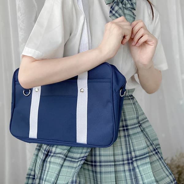 Japanska studentväskor Skolväska JK Pendlingsväska Portfölj Anime Cosplay Kostym Axelväskor Budbärarväskor Black