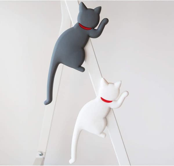 Kylskåpsmagneter, PVC-magnet, Kattformade magnetiska nyckelkrokar, Leksak