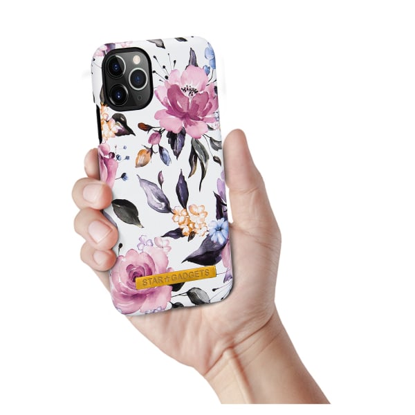 iPhone 11 Pro - Skal / Skydd / Blommor / Marmor Svart