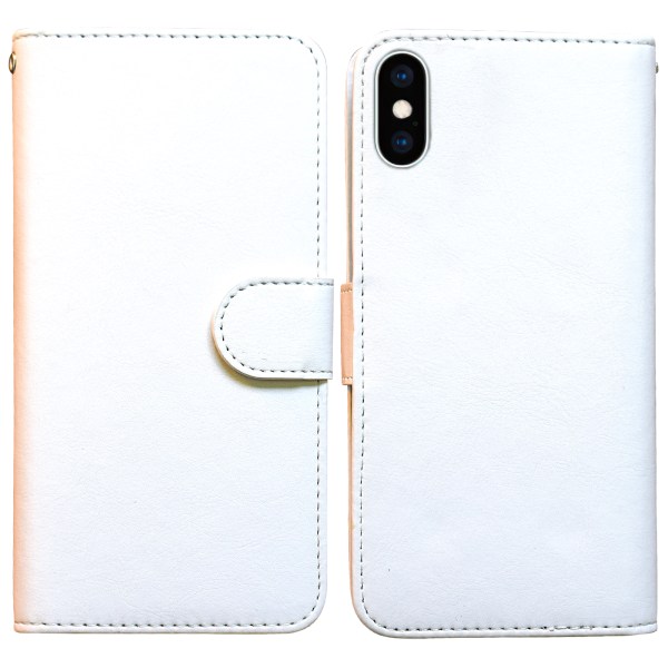 iPhone X/Xs - PU Læder Pung Etui Vit