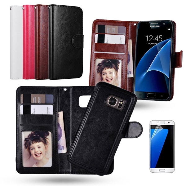 Läderplånbok för Galaxy S7 - Läder & Magnetiskt! Svart