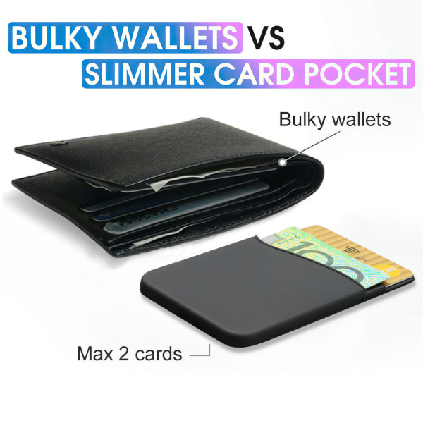 Universal Plånbok/Korthållare - Självhäftande - 2 Kort Blå