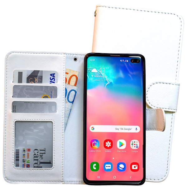 Samsung Galaxy S10 Plus - Läderfodral / Skydd Brun