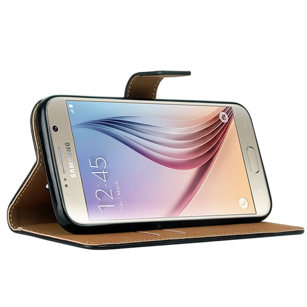Samsung Galaxy S7 Edge - Läderfodral/Skydd Svart