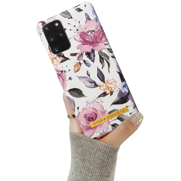 Samsung Galaxy S20 Plus - Beskyttelse af etui Blomster / Marmor Vit