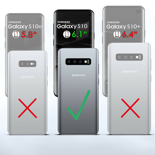 Samsung Galaxy S10 - PU Nahkainen Lompakkokotelo Brun