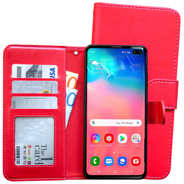 Samsung Galaxy S10 Plus - PU-nahkainen case Vit