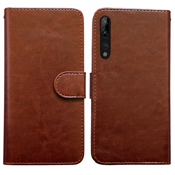 Huawei P20 Pro - PU-nahkainen case + sormus Brun