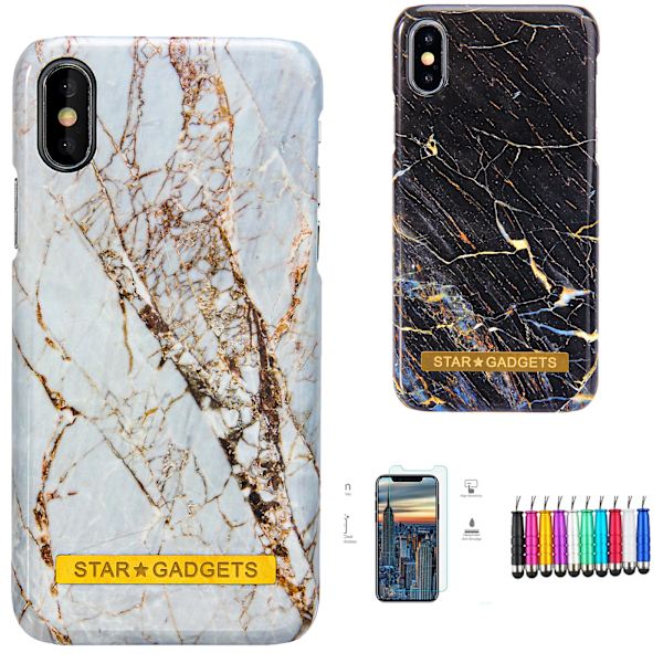 iPhone X/Xs - Marmorbeskyttelse Vit