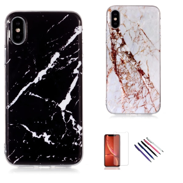 iPhone X/Xs - Skal / Skydd / Marmor Svart