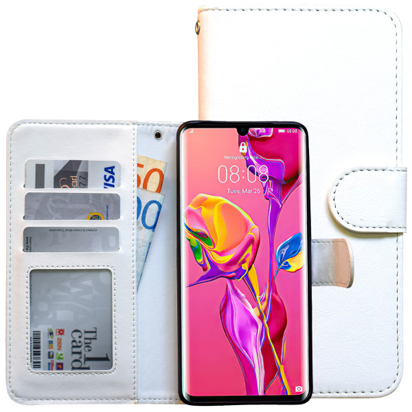 Huawei P30 Pro - PU-nahkainen case Vit