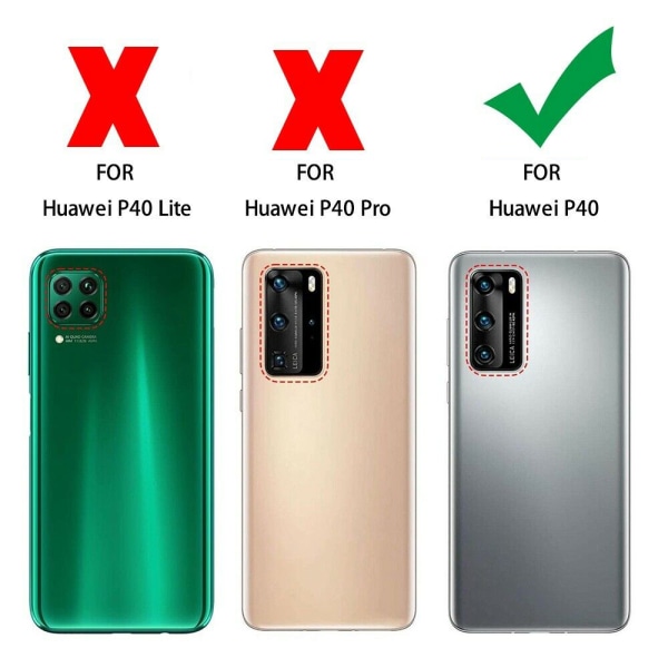 Huawei P40 - PU-nahkainen case Svart