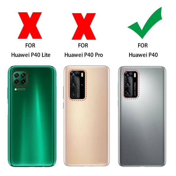 Huawei P40 - PU Nahkainen Lompakkokotelo Svart