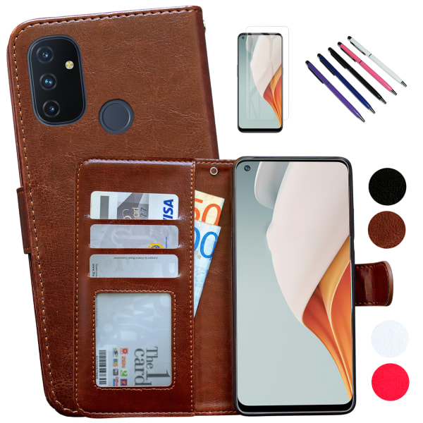 OnePlus Nord N100 - PU Læder Pung Etui Svart