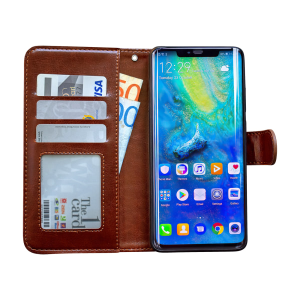 Huawei Mate 20 Pro - PU Læder Pung Etui Brun