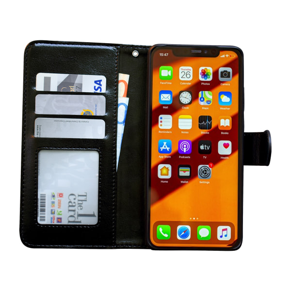 Suojaa iPhone 11 Pro Max -puhelimesi nahkakuorilla! Svart