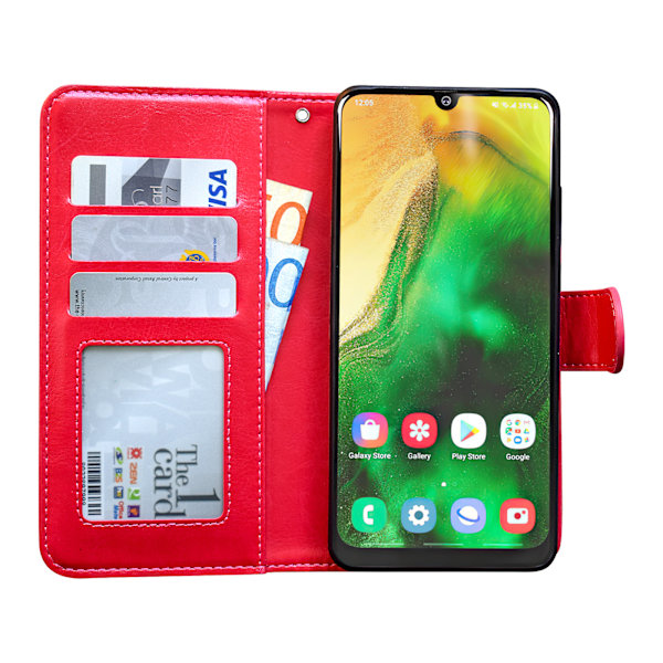 Samsung Galaxy A50 - PU Læderpung Etui Svart