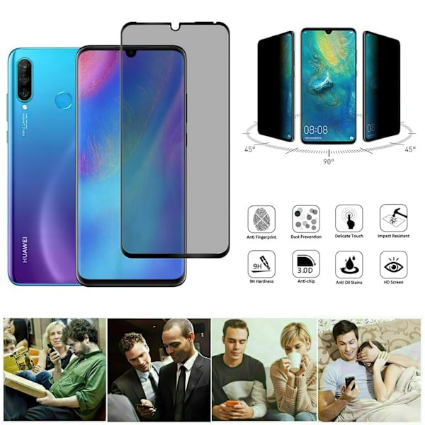 Huawei P30 Lite - Integritet Härdat Glas Sekretessskärmskydd