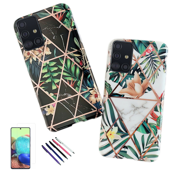 Samsung Galaxy A51 - Geometrisk blomsteretui Svart