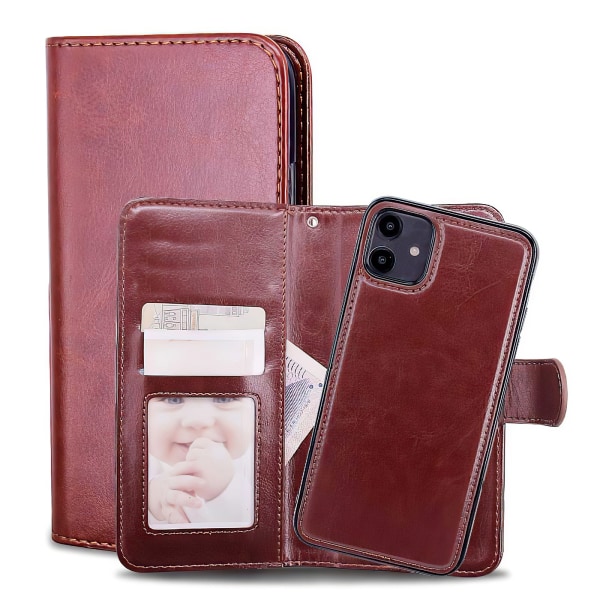 iPhone 12 Mini - PU-nahkainen case Brun