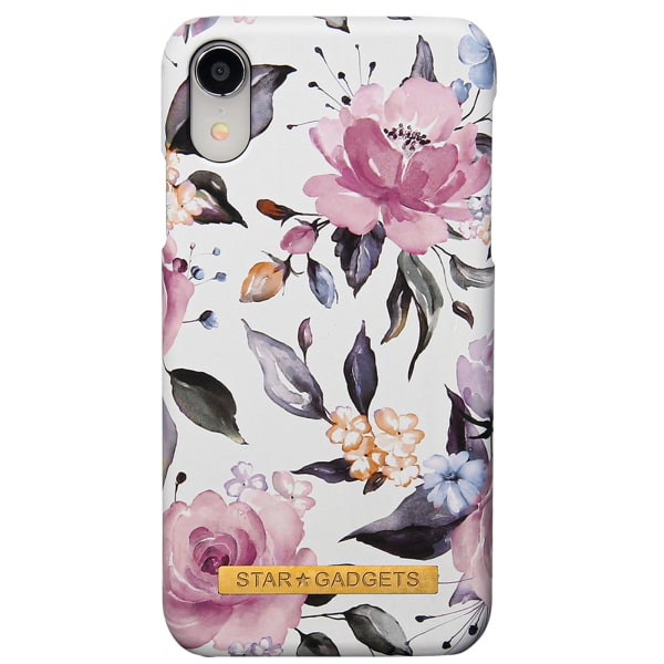 iPhone XR - Cover Protection Flowers / Marmor Svart