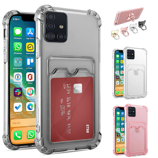 Samsung Galaxy A51 - Kortbeskyttelsesetui Transparent Grå