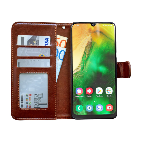 Samsung Galaxy A50 - PU Læder Pung Etui Svart