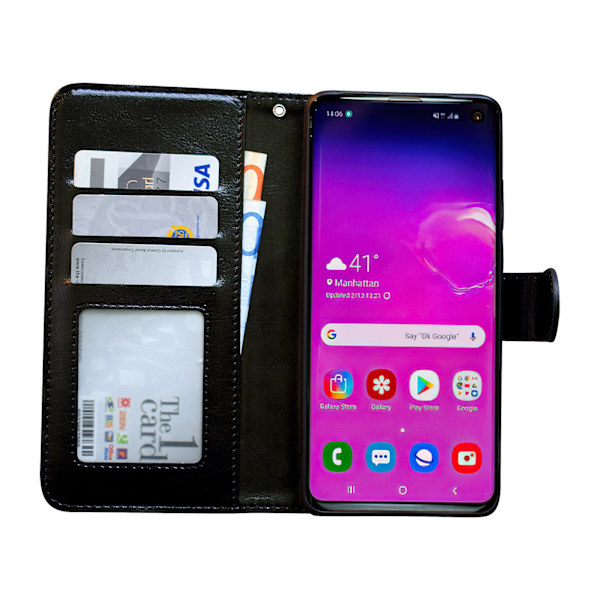 Samsung Galaxy S10 - Läderfodral / Skydd Brun