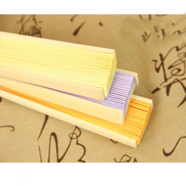 Tavallinen kädessä pidettävä bambukankainen taitettava tuuletinpaperi Gul