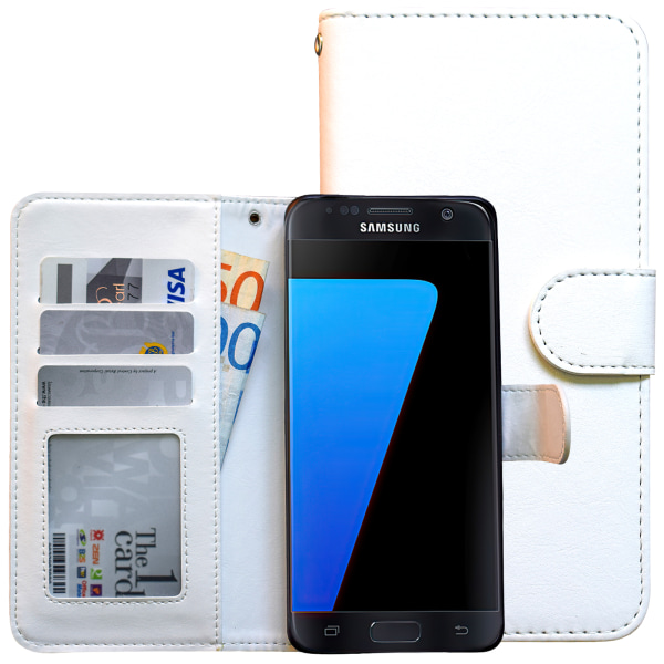 Nahkainen lompakko Samsung S7 + Pen -puhelimelle Vit