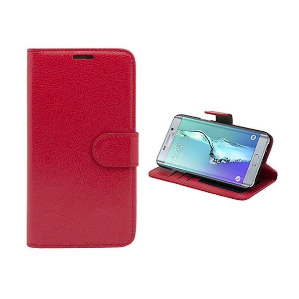 Nahkainen kotelo/lompakko - Samsung Galaxy S6 Edge Plus Rosa