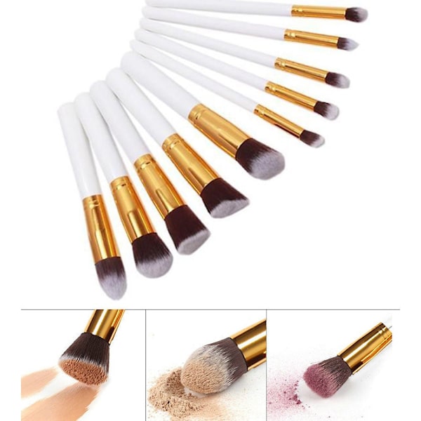 10 stk. Professionelle Makeupbørster til Makeup