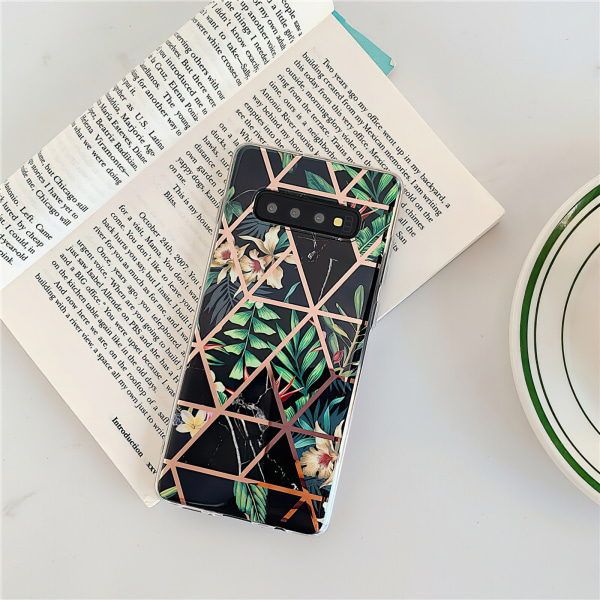 Samsung Galaxy S10 - Geometrisk Blomster Etui Svart