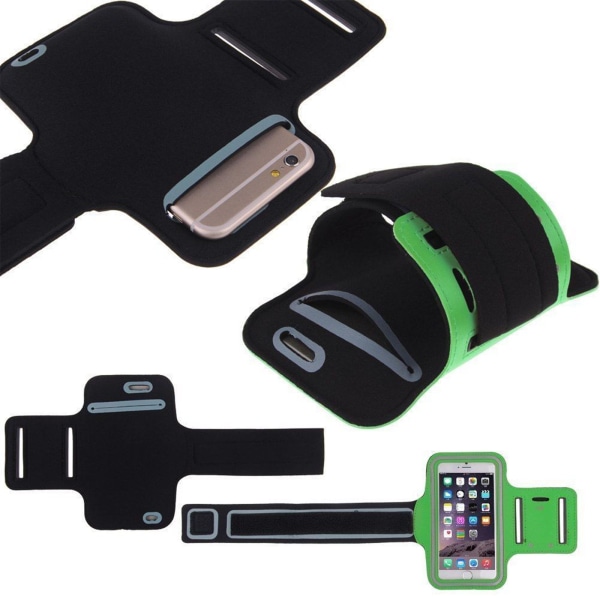 iPhone 15 Plus - PU Læder Sport Arm Band Cover Svart