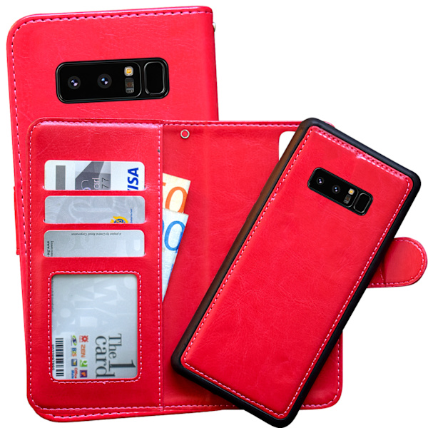 Samsung Galaxy Note 8 - Nahkakotelo / Lompakko Rosa