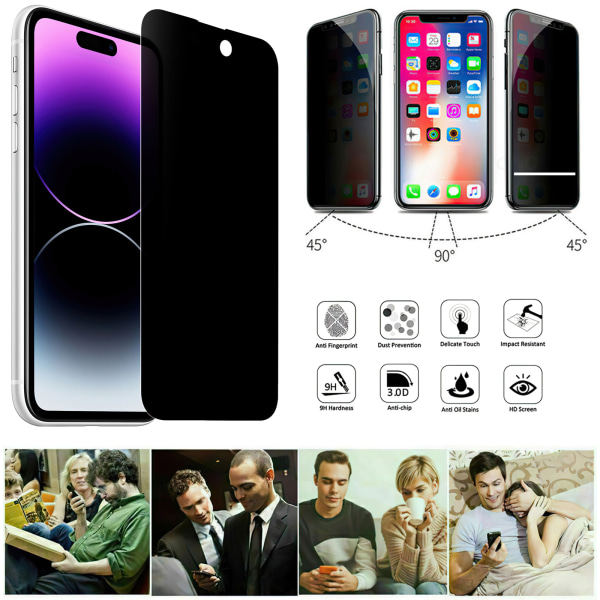 iPhone 14 Pro - Integritet Härdat Glas Sekretessskärmskydd