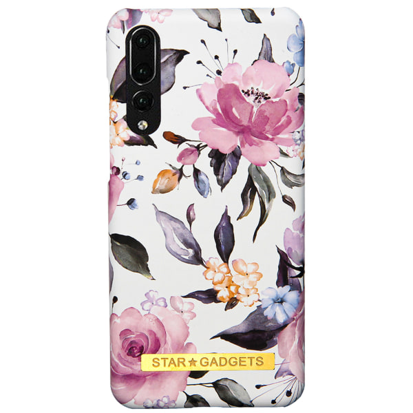 Huawei P20 Pro - Beskyttelse af blomster / marmor Svart