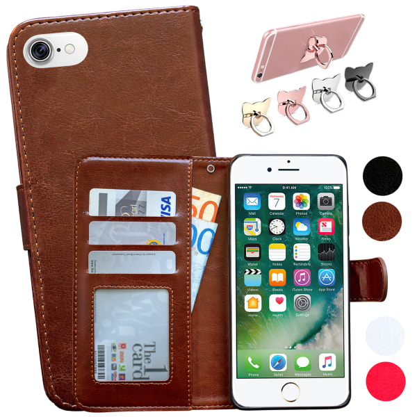 iPhone 7/8/SE (2020 & 2022) - Plånboksfodral / Skydd Vit
