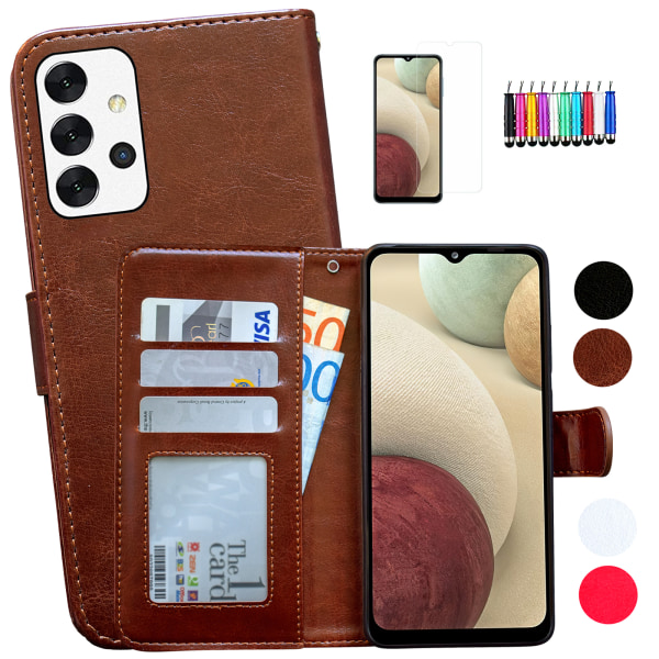 Samsung Galaxy A32 5G - PU Læder Pung Etui Brun