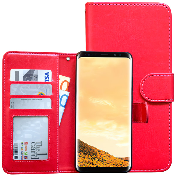 Samsung Galaxy S8 Plus - case/ lompakko + kosketuskynä Brun