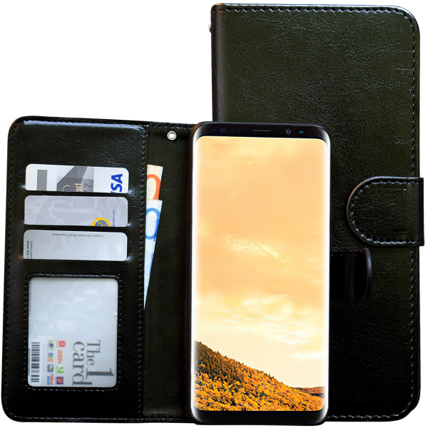 Stilren Plånbok i Läder för Samsung S8 Svart