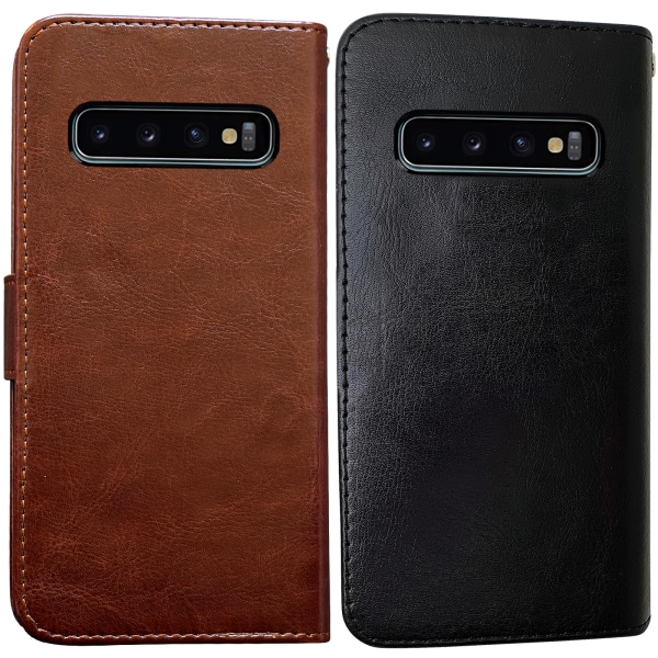 Samsung Galaxy S10 - PU Læderpung Etui Brun